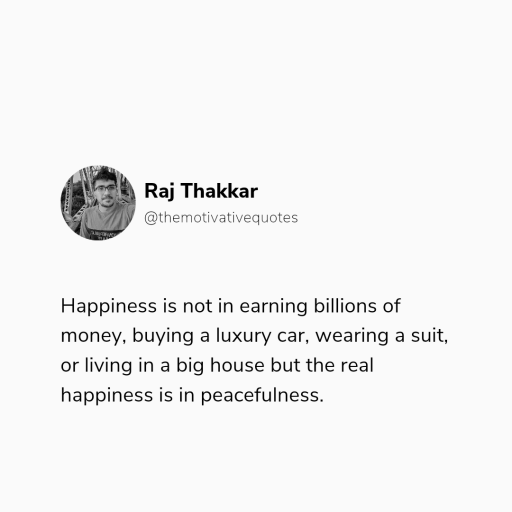 Happiness is in Peacefulness