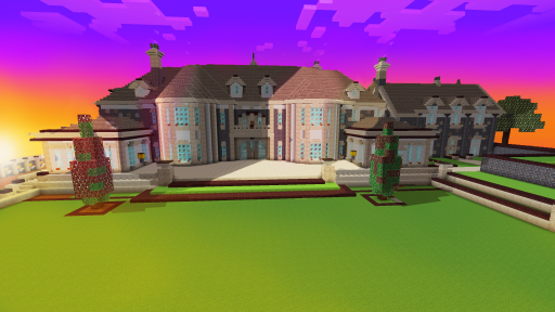 Minecraft: How To Build A Modern Mansion House Woodland Mansion in RealmCraft #freeminecraft clone