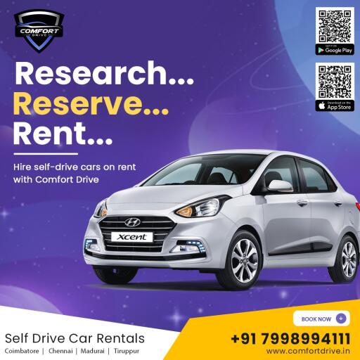 Hire self drive cars on rent with Comfort Drive