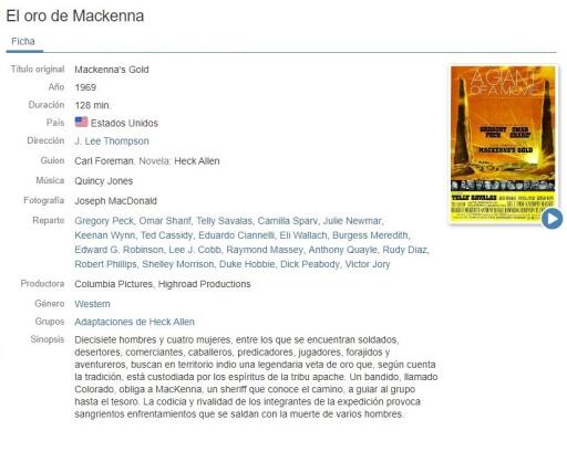 Mackenna's Gold (1969) filmaffinity