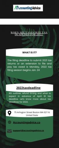 When Are Taxes Due? Tax Deadlines For 2022