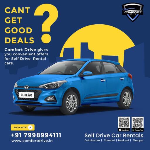 Rental car in Coimbatore with Comfort Drive