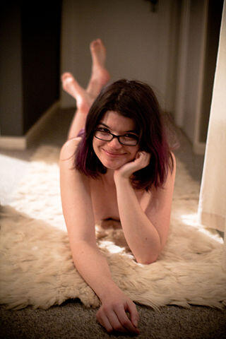 320px Nude with purple hair glasses