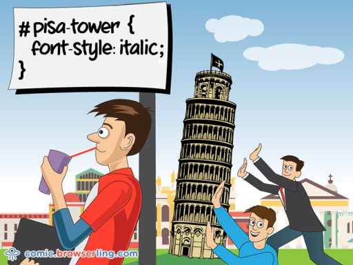 Tower of Pisa - Web developer Joke