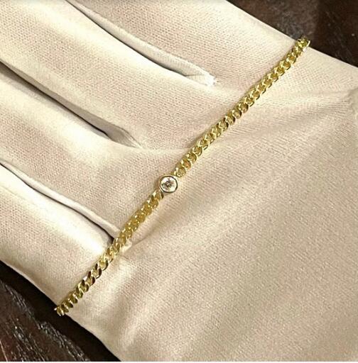 Gold CZ Link Bracelet | 925 Silver/Gold plated Link Bracelet