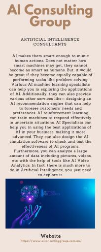 Artificial intelligence consultant service for business