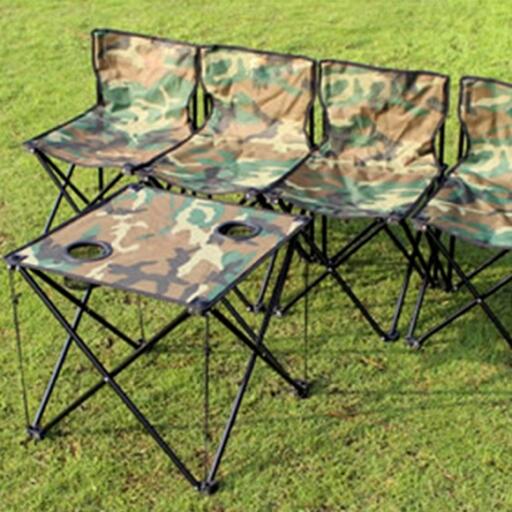 Camping Folding Tables And Chairs Camouflage Five-Piece Set Portable Folding Tables And Chairs Outdo
