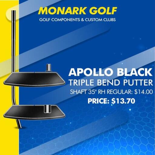 Apollo Black Double Bend Putter Shaft by MONARK GOLF SUPPLY INC
