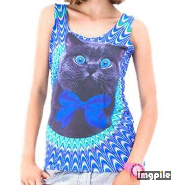Sleeveless-cat-printed-blue-sublimated-shirt-for-women-australia