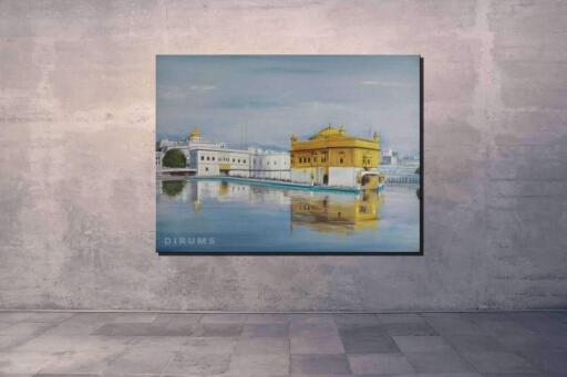 Handmade Golden Temple Painting, Acrylic On Canvas by Dipankar Ghosh (2)