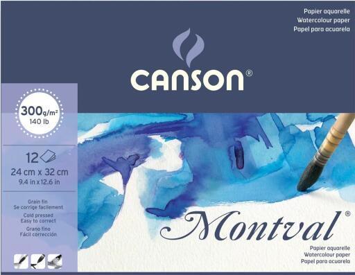 Buy Canson Montval 300 GSM Album of 12 Fine Grain Sheets - 24 x 32 cms Online