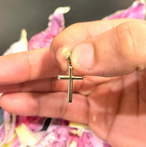 14K Solid Yellow Gold Cross Pendant - 14K Religious Cross Jewelry
