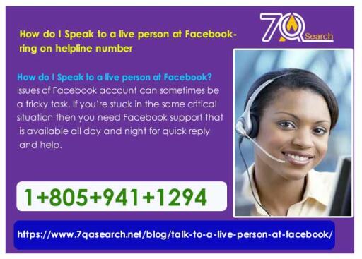 How do I Speak to a live person at Facebook- ring on helpline number
