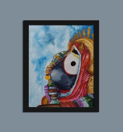 Puri Jagganatha, Handpainted Puri Jagganatha, Devotional Portrait Painting For Your Home by Surya Pr