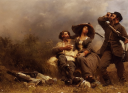 a loving couple of two guerilla fighters by andreas achenbach