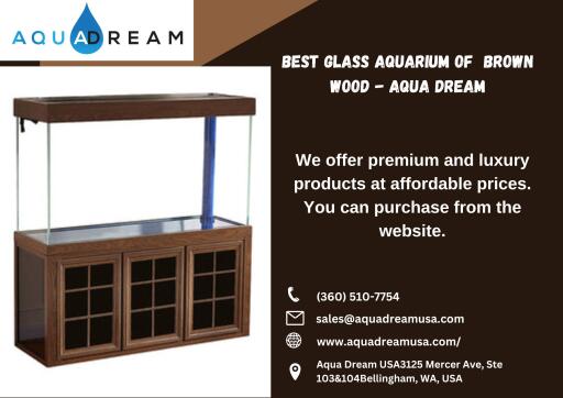 Shop Luxury Glass Aquariums of Brown Wood Frame