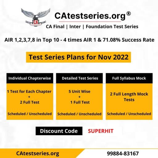 Best CA Exam Series For Nov 2022
