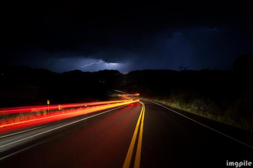 lighting, thunderstorm, flash lightning, thor, road, trafik, clouds, night, rain, rainy, abstract
