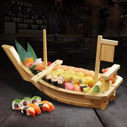Wooden Sushi Serving Boat Tray