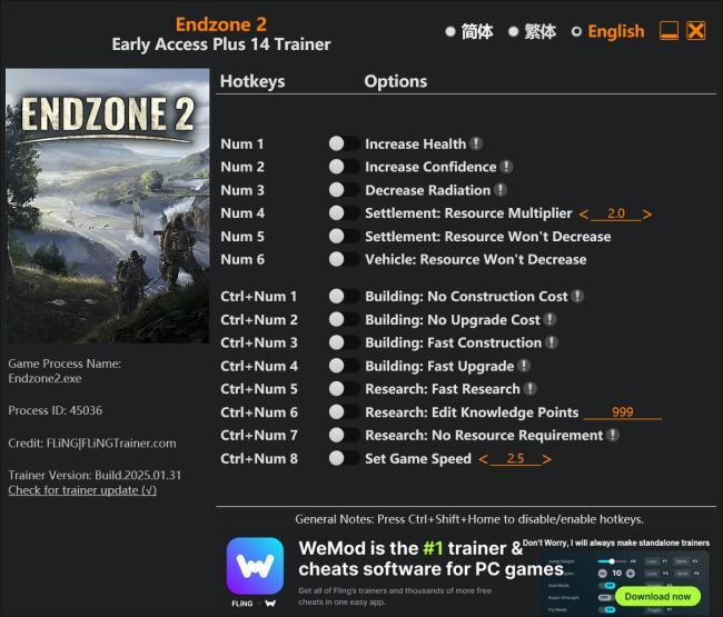 Endzone 2 Trainer