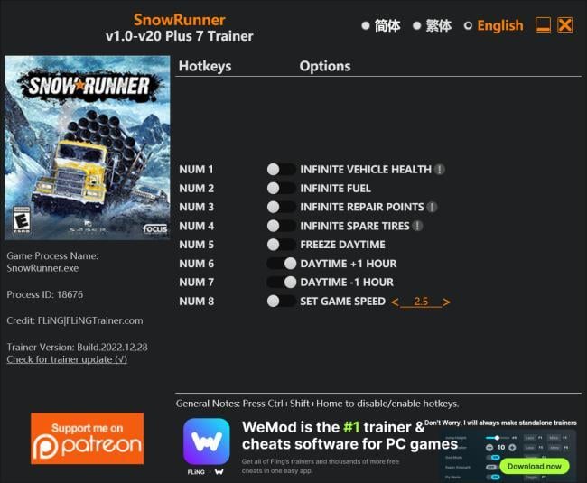 SnowRunner Trainer