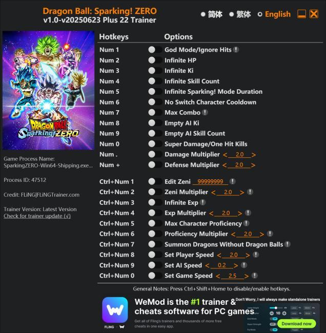 Dragon Ball: Sparking! ZERO Trainer
