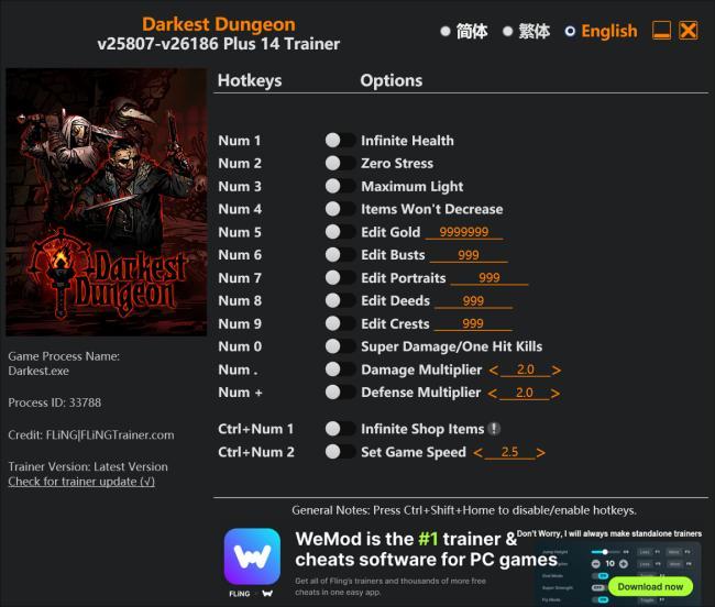 Darkest Dungeon Trainer