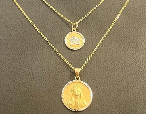 Real Gold Virgin Mary Necklace