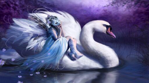 3840x2160 masked girl on a swan woman mask fantasy swan 24312 iPhone commercial Ultra HD Desktop com
