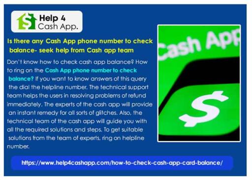 Cash App phone number to check balance