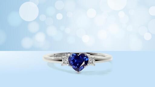 Heart Shaped Sapphire Engagement Ring