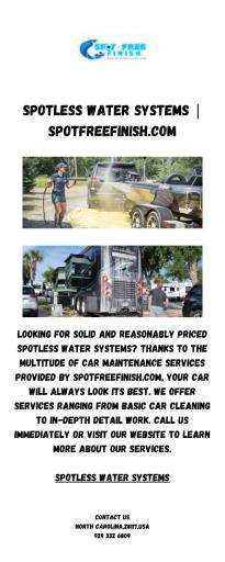 Spotless Water Systems  Spotfreefinish.com