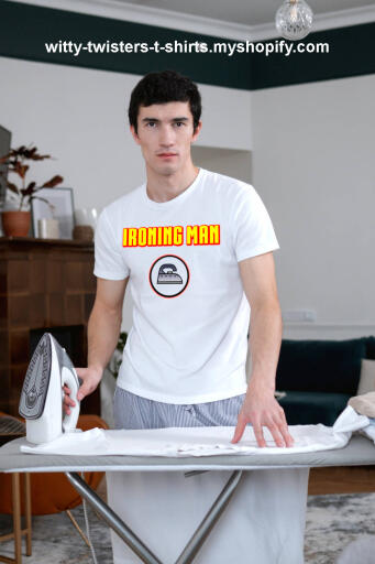 ironing man
