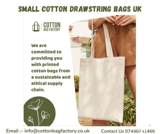 Small Cotton Drawstring Bags UK