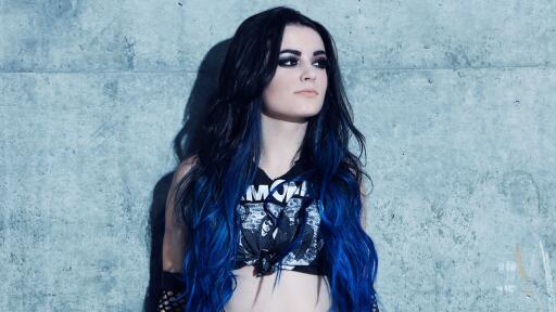 Beautiful WWE diva Paige wwe divas paige blue hairstyle Curvy body Wallpaper and image