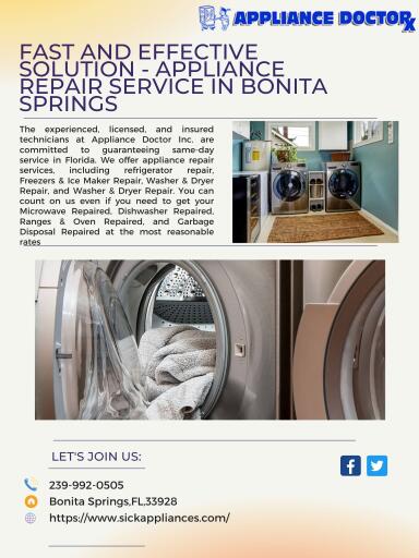 Fast And Effective Solution Appliance Repair Service In Bonita Springs