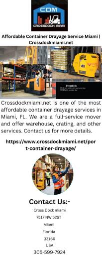 Affordable Container Drayage Service Miami | Crossdockmiami.net