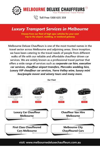 Luxury Car Chauffeur Melbourne