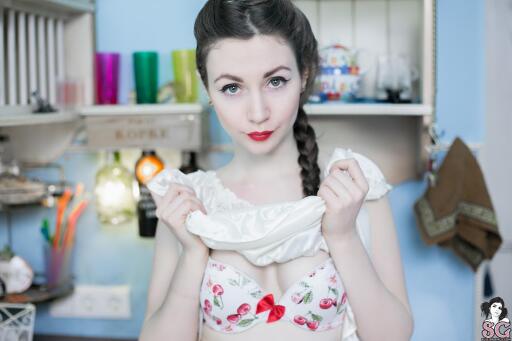 Beautiful Suicide Girl Maryberry Cherry! At the kitchen! 14 HD High quality lossless retina image