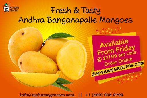 Fresh and Tasty Andhra Banganapalle Mangoes Available @ MyHomeGrocers.com