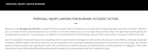 Personal Injury Lawyer Burnaby - Barapp Law Firm BC (800) 291-0728
