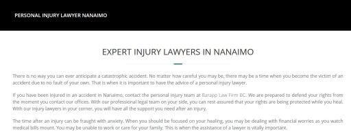 Personal Injury Lawyer Nanaimo - Barapp Law Firm BC (800) 963-0658