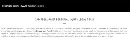 Personal Injury Lawyer Campbell River - Barapp Law Firm BC (800) 395-1667