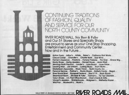 River Roads Mall ad (1983)