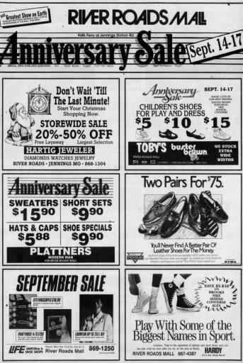 1989 River Roads Mall Anniversary Sale ad
