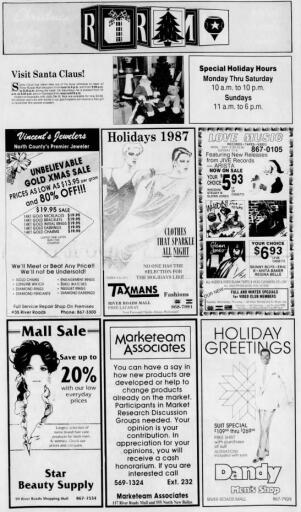 River Roads Mall Christmas ad (1988)