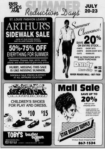 River Roads Mall Summer Reduction Days ad
