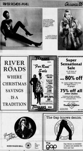River Roads Mall christmas '85 ad
