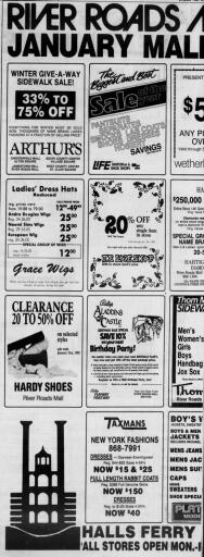 River Roads Mall January Clearance Sale ad (1985)