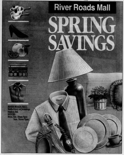 River Roads Mall Spring Savings ad (1989)